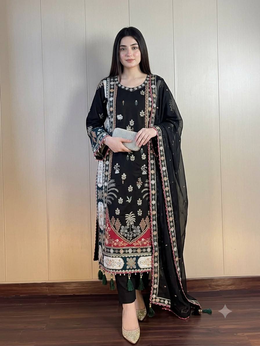 Designer Kaftaan Set with Pant & Dupatta ✨