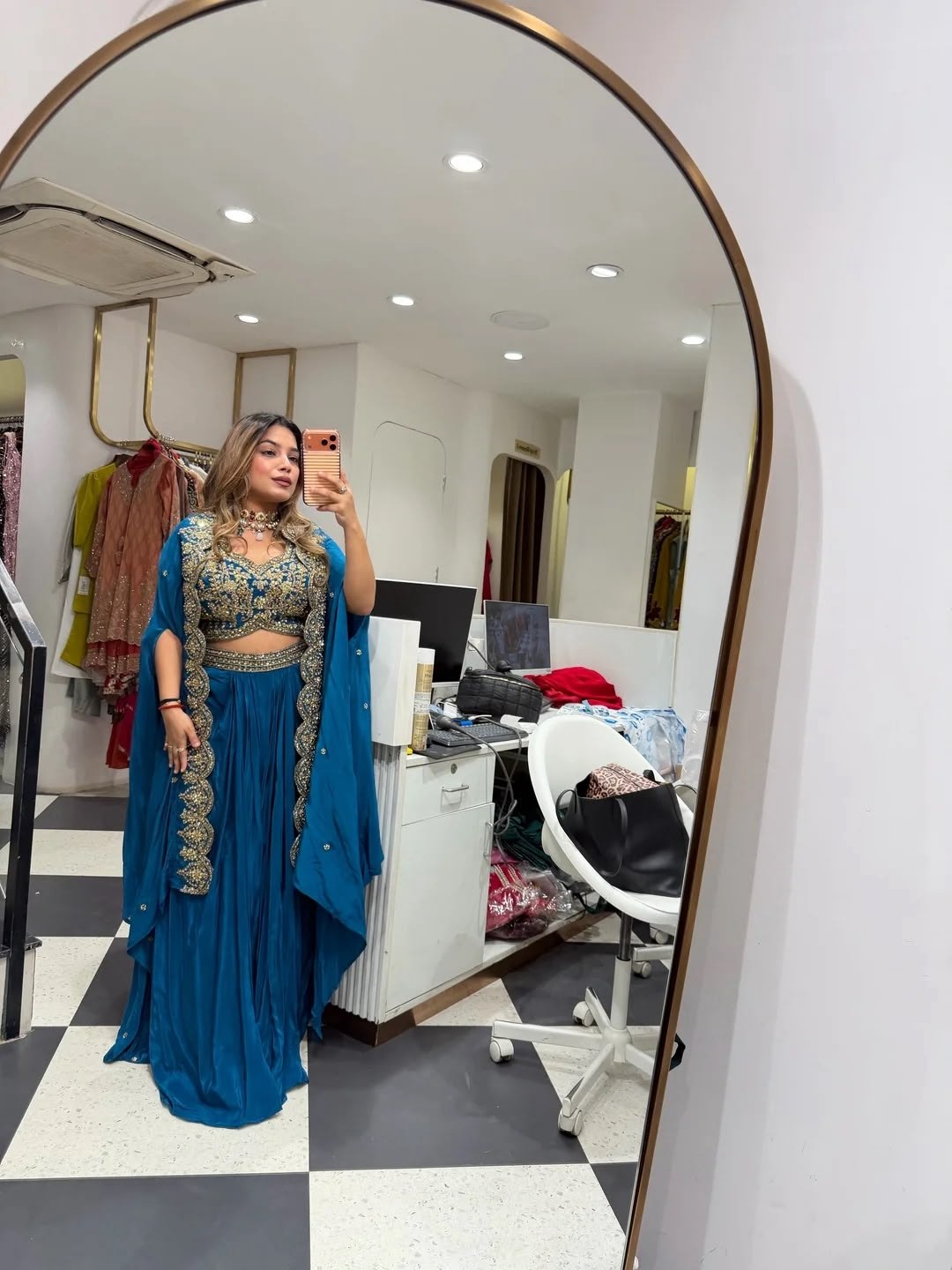 Party Wear Crepe Sharara Set with Embroidery and Shrug
