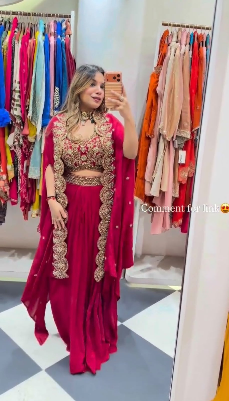 Party Wear Crepe Sharara Set with Embroidery and Shrug