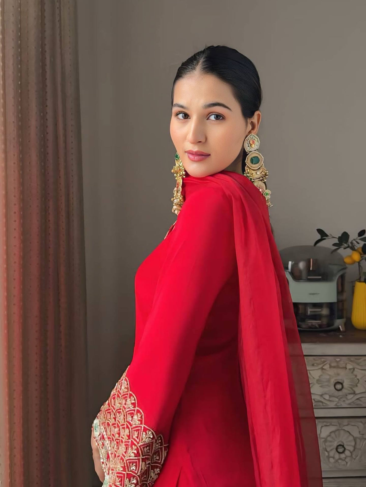 New Designer Farsi Suit Set in Heavy Fox Georgette with Embroidery Work
