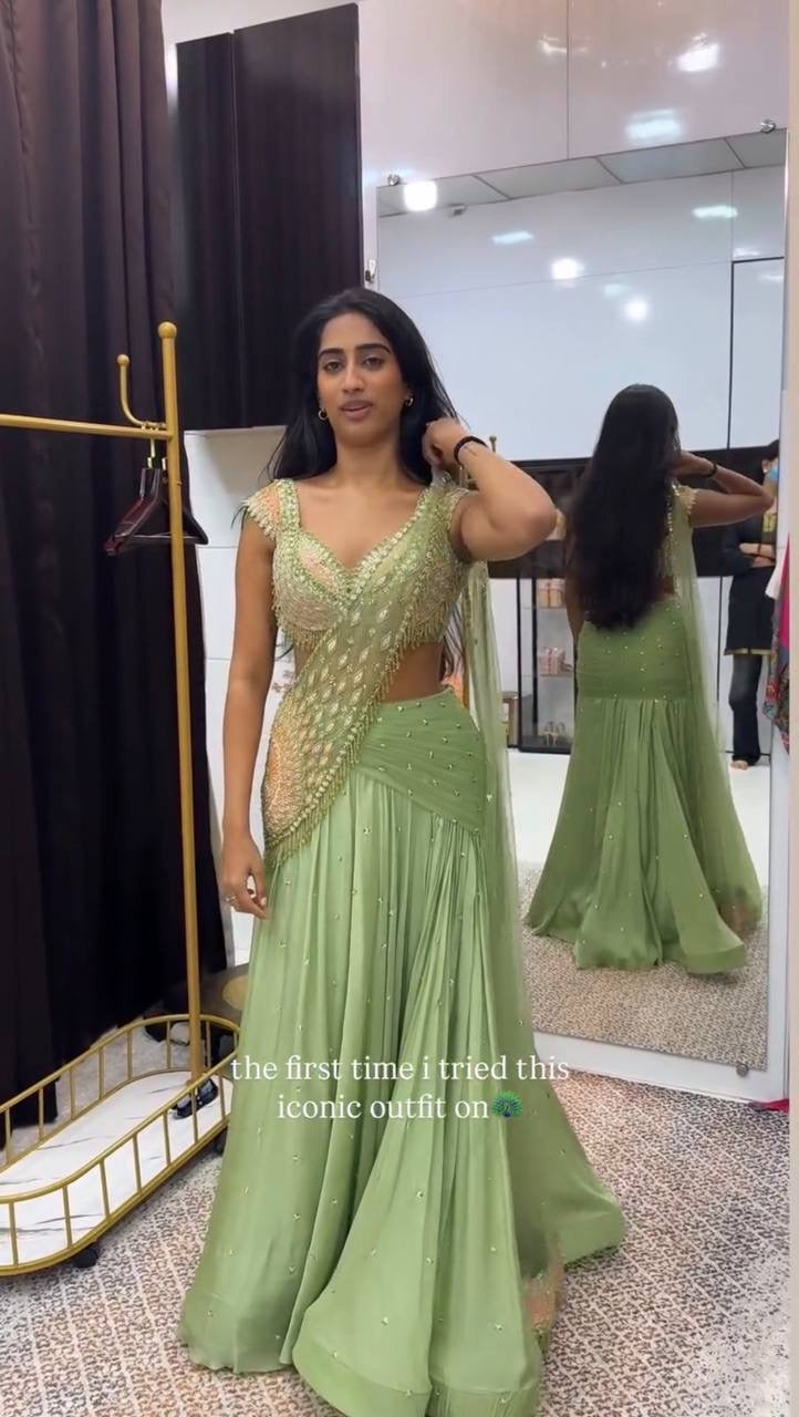 Premium Heavy Chinon Silk Lehenga Set with Embroidery Work