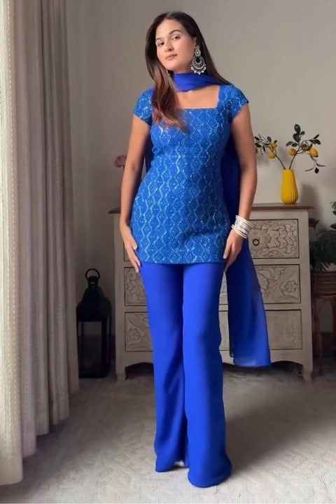 90’S STYLE ICONIC KURTA WITH BELL BOTTOM PLAZZO SET