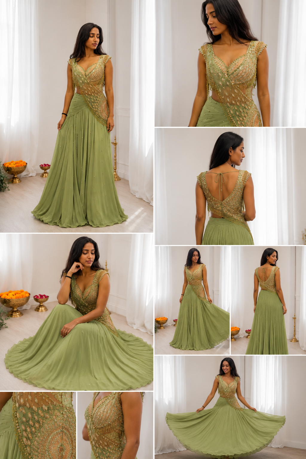 Premium Heavy Chinon Silk Lehenga Set with Embroidery Work