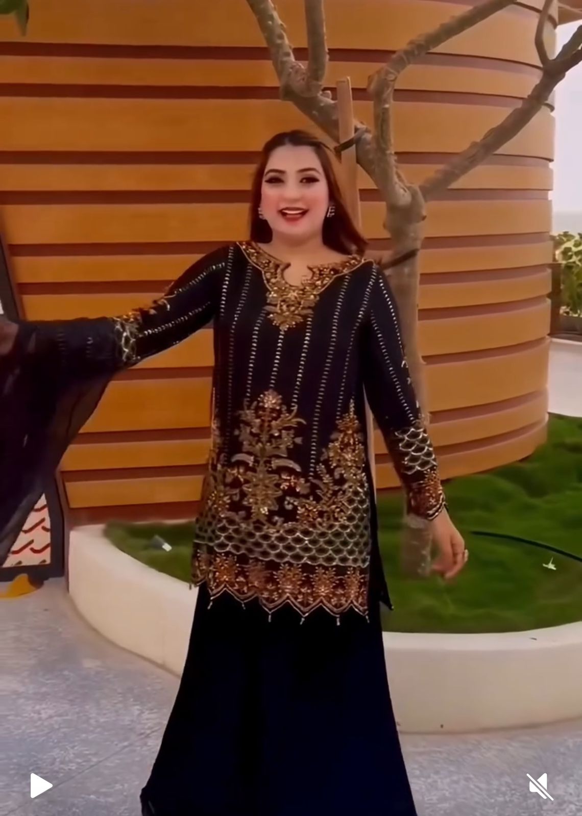 Designer Embroidery Sequins Work Sharara Suit