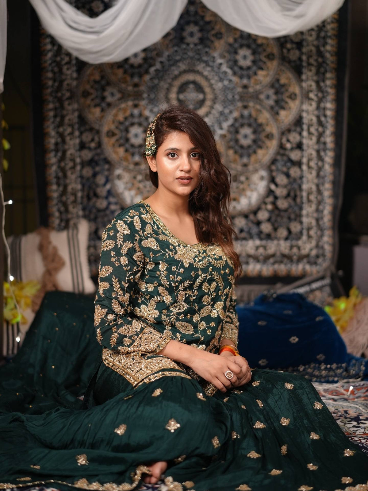 HEAVY SEMI-BEADS EMBROIDERY WORK & ELEGANT STYLE