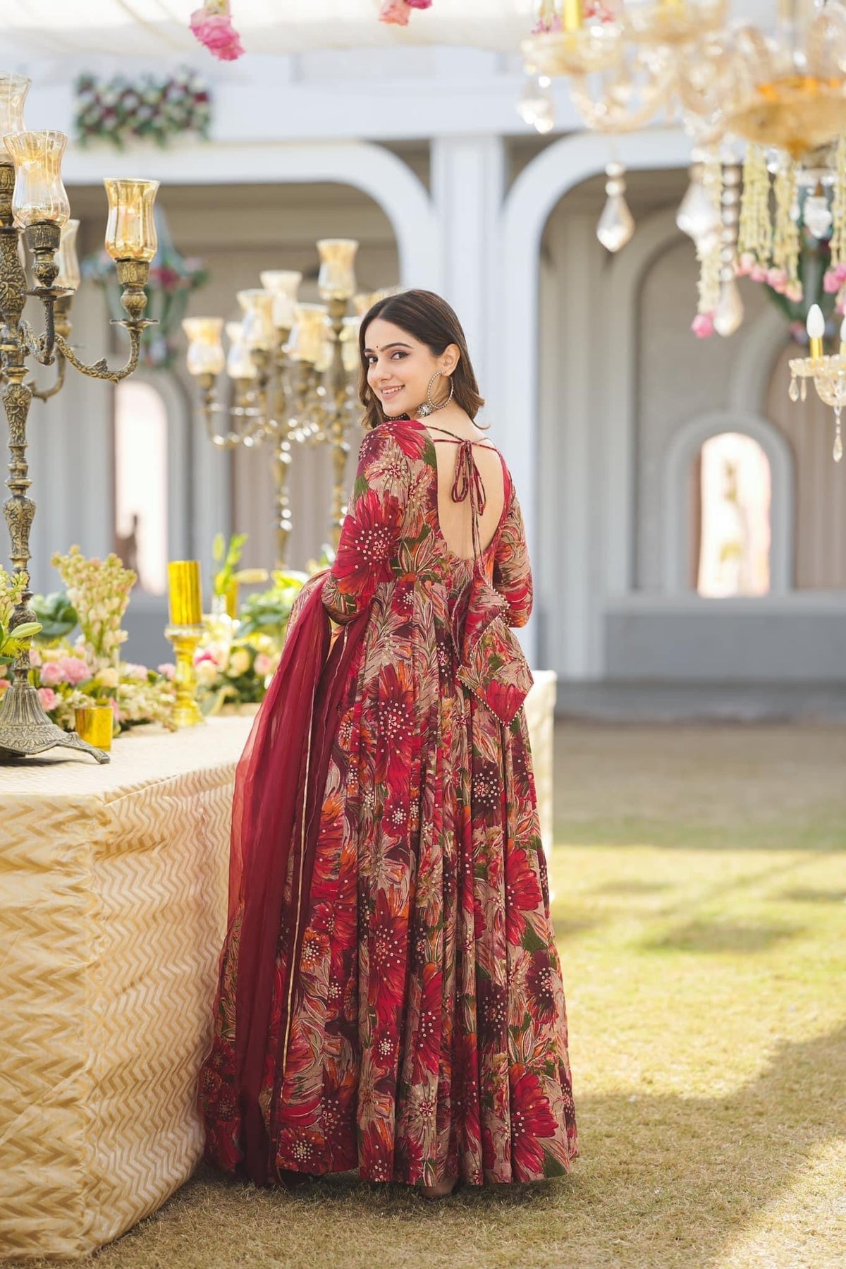 MULTI COLOUR DIGITAL PRINTED ANARKALI SUIT SET