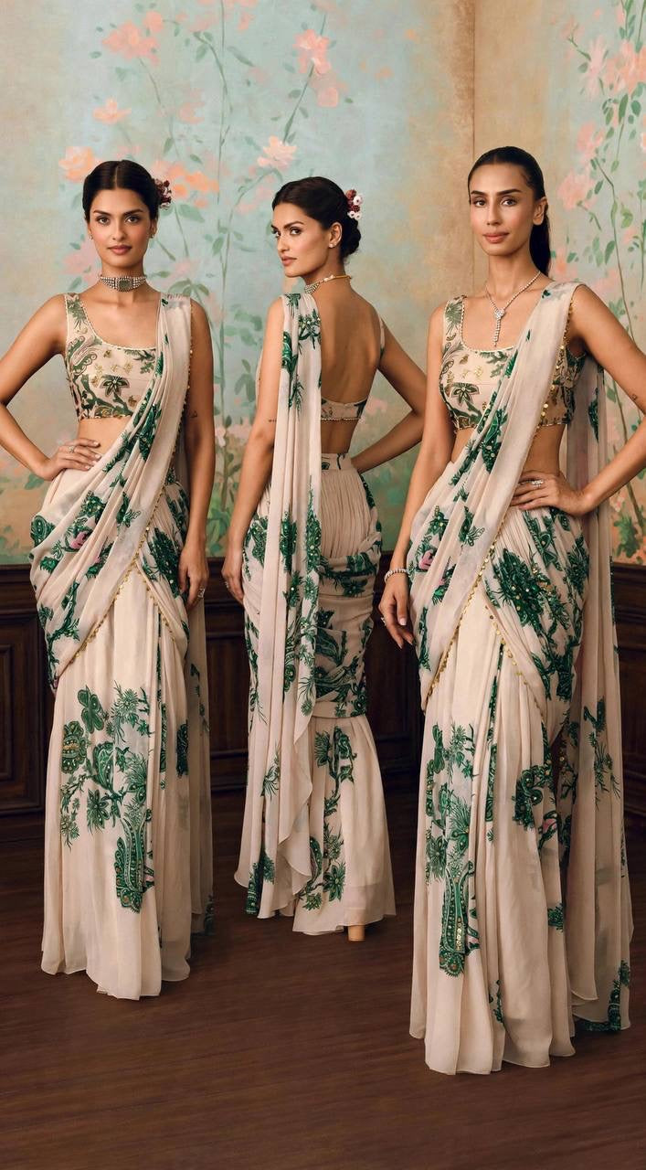 Zarisha Sequin Bloom Lehenga Saree