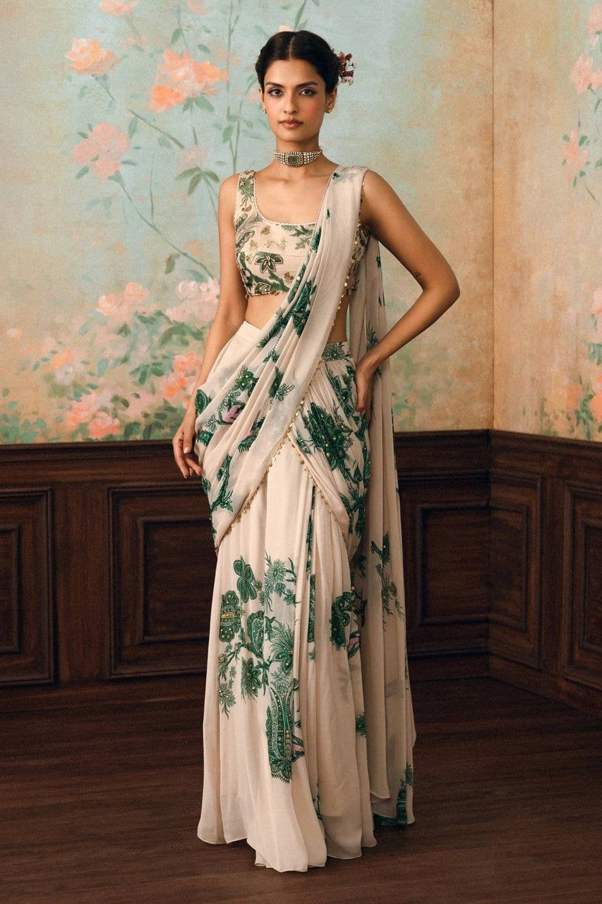 Zarisha Sequin Bloom Lehenga Saree