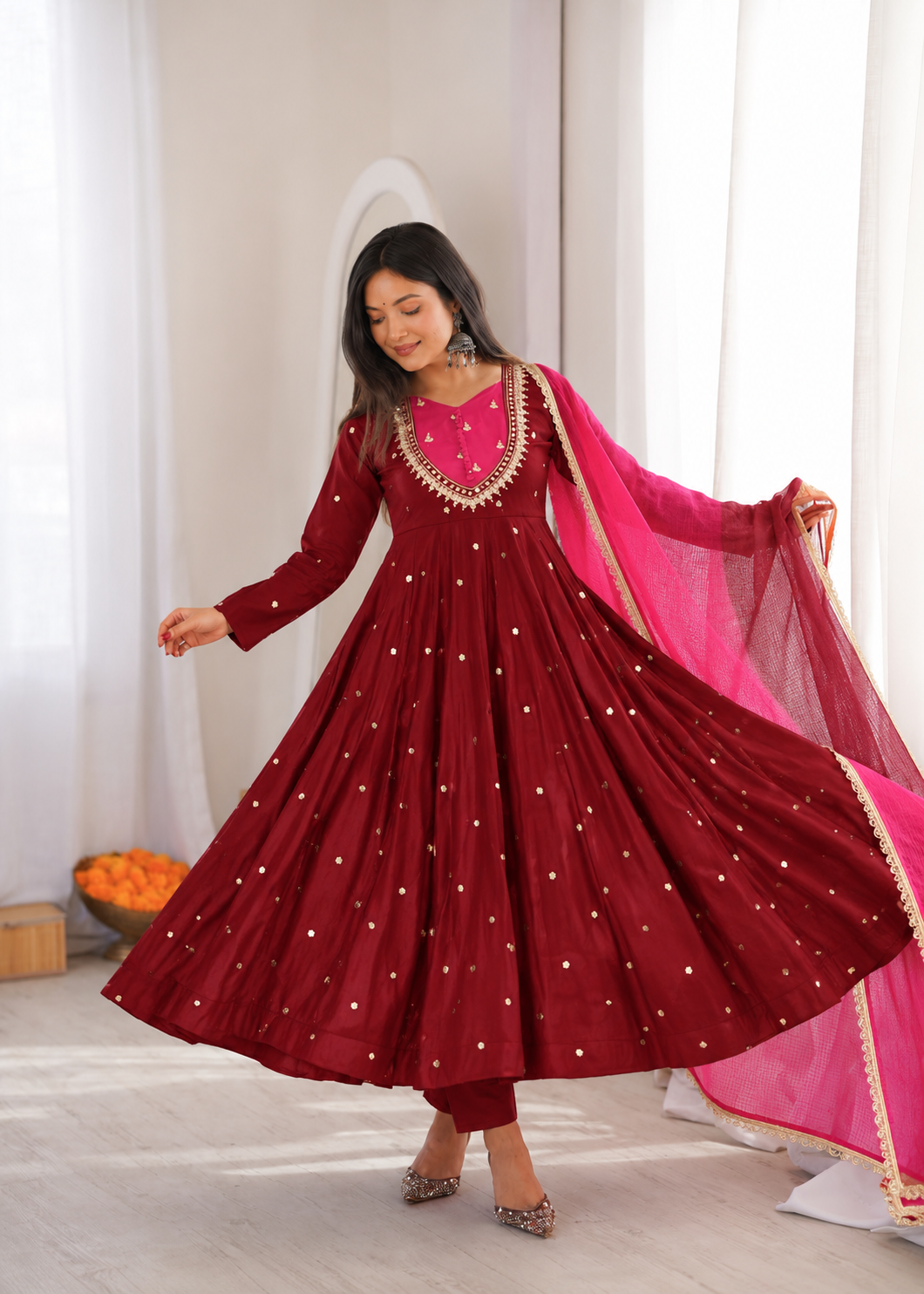 Sitara Real Mirror Embellished Anarkali Set