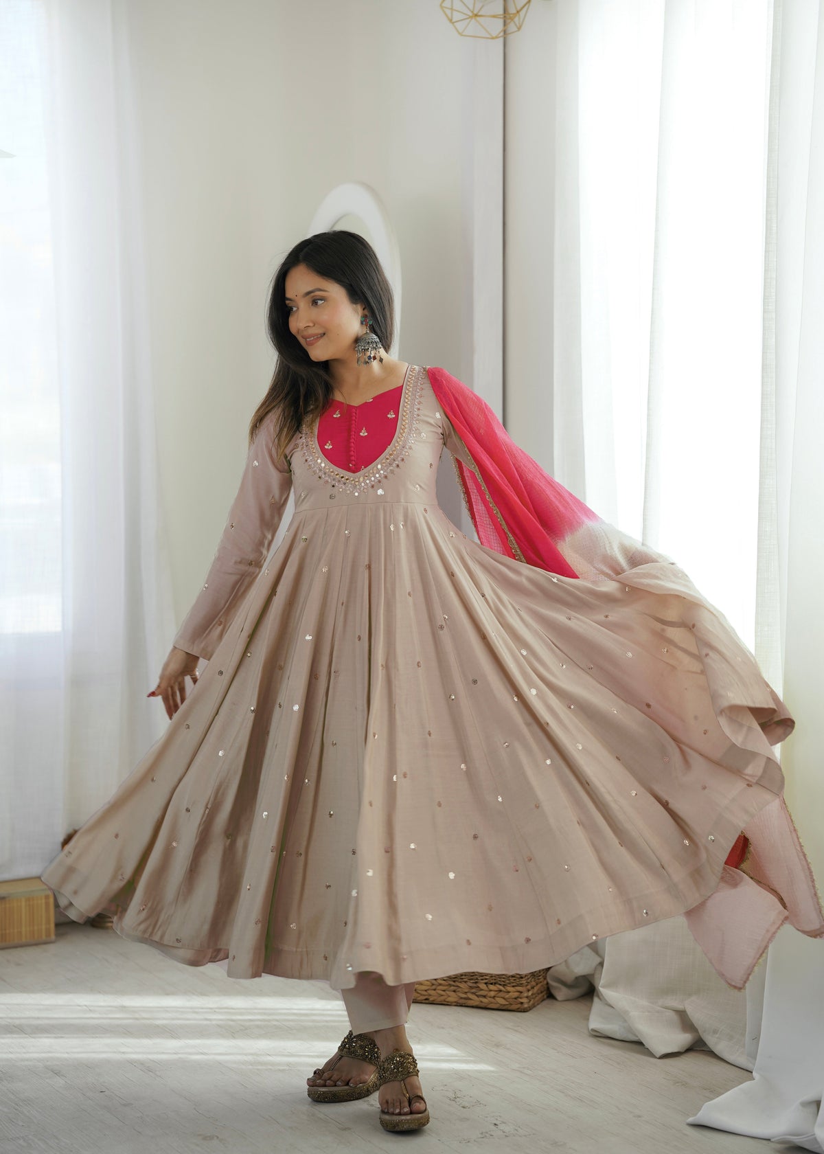 Sitara Real Mirror Embellished Anarkali Set