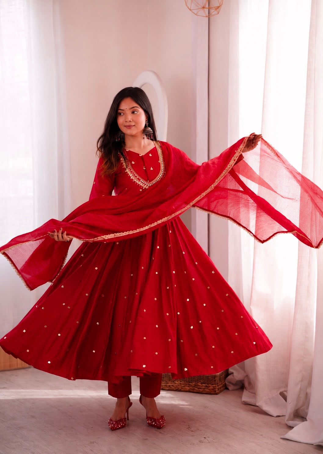 Sitara Real Mirror Embellished Anarkali Set