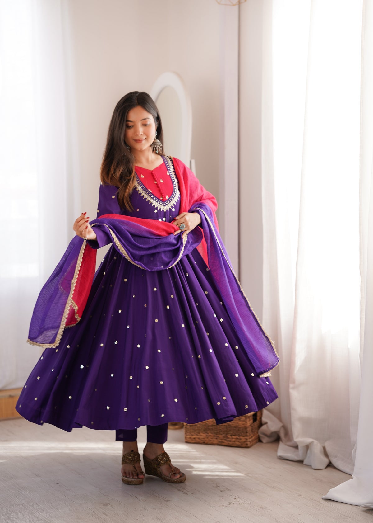 Sitara Real Mirror Embellished Anarkali Set