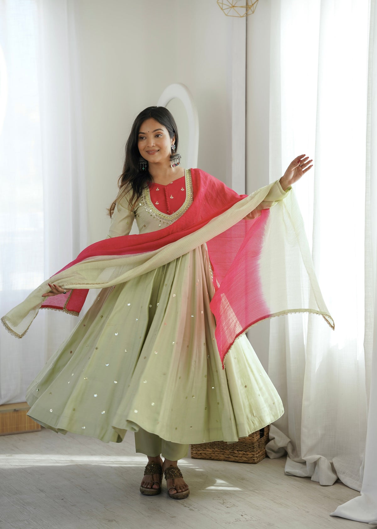 Sitara Real Mirror Embellished Anarkali Set