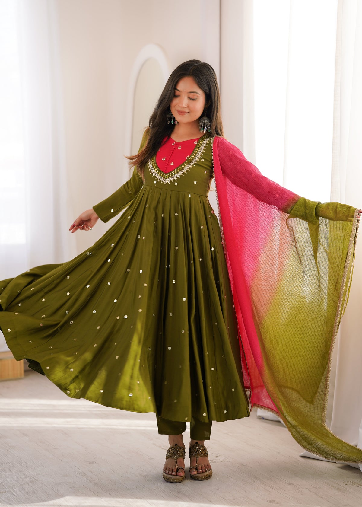 Sitara Real Mirror Embellished Anarkali Set