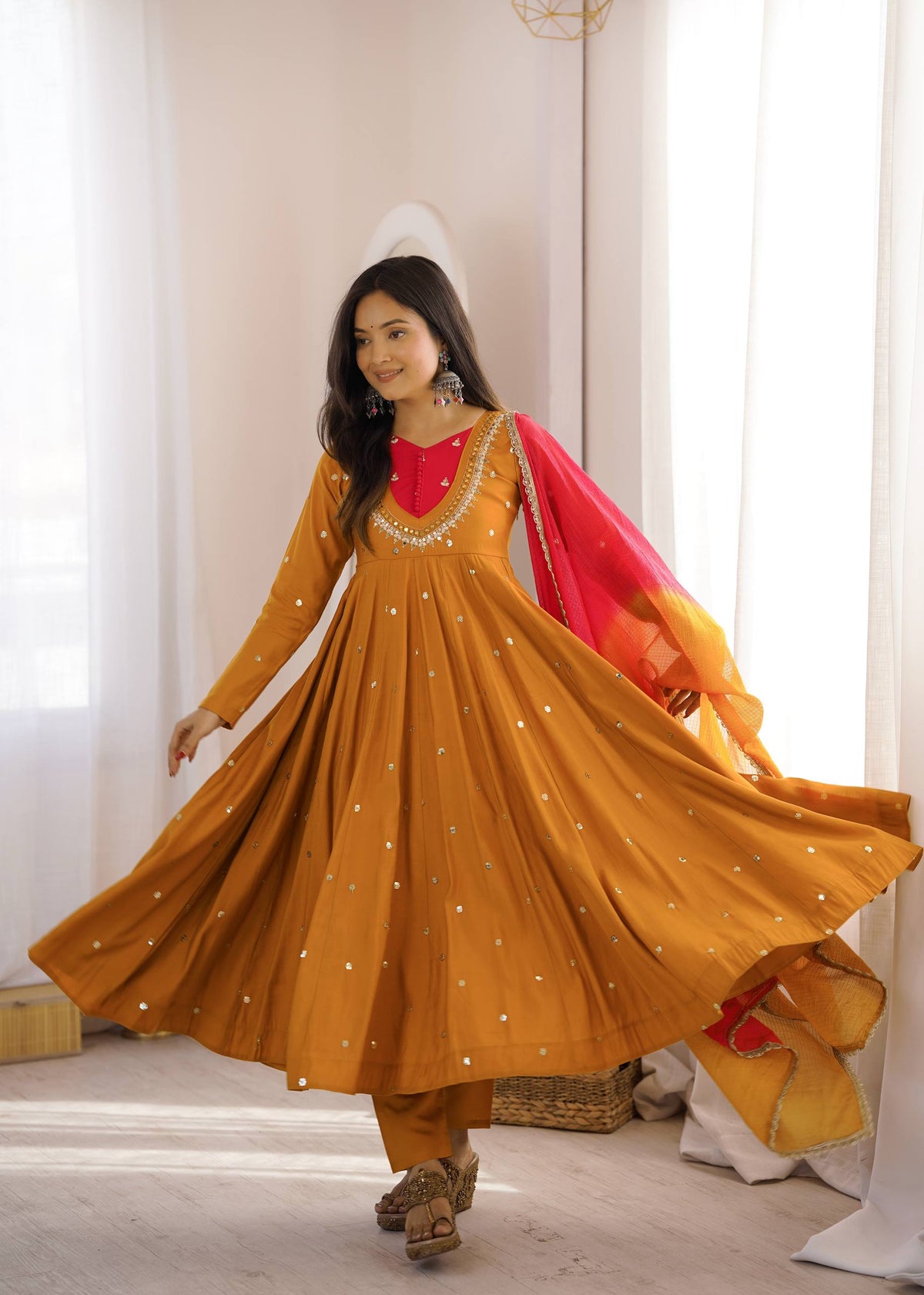 Sitara Real Mirror Embellished Anarkali Set
