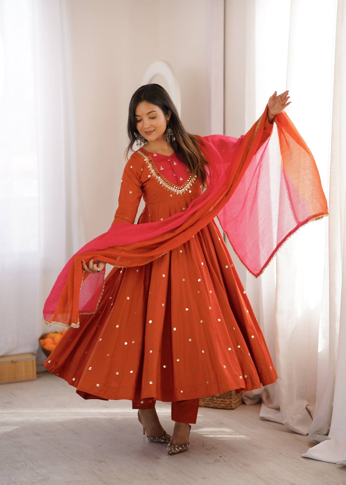 Sitara Real Mirror Embellished Anarkali Set