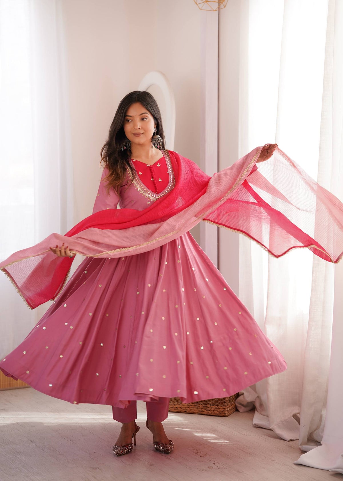 Sitara Real Mirror Embellished Anarkali Set