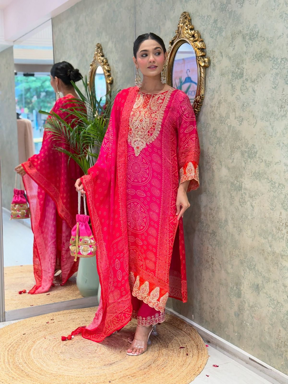 Premium Ready-to-Wear Crepe Set With Heavy Embroidery