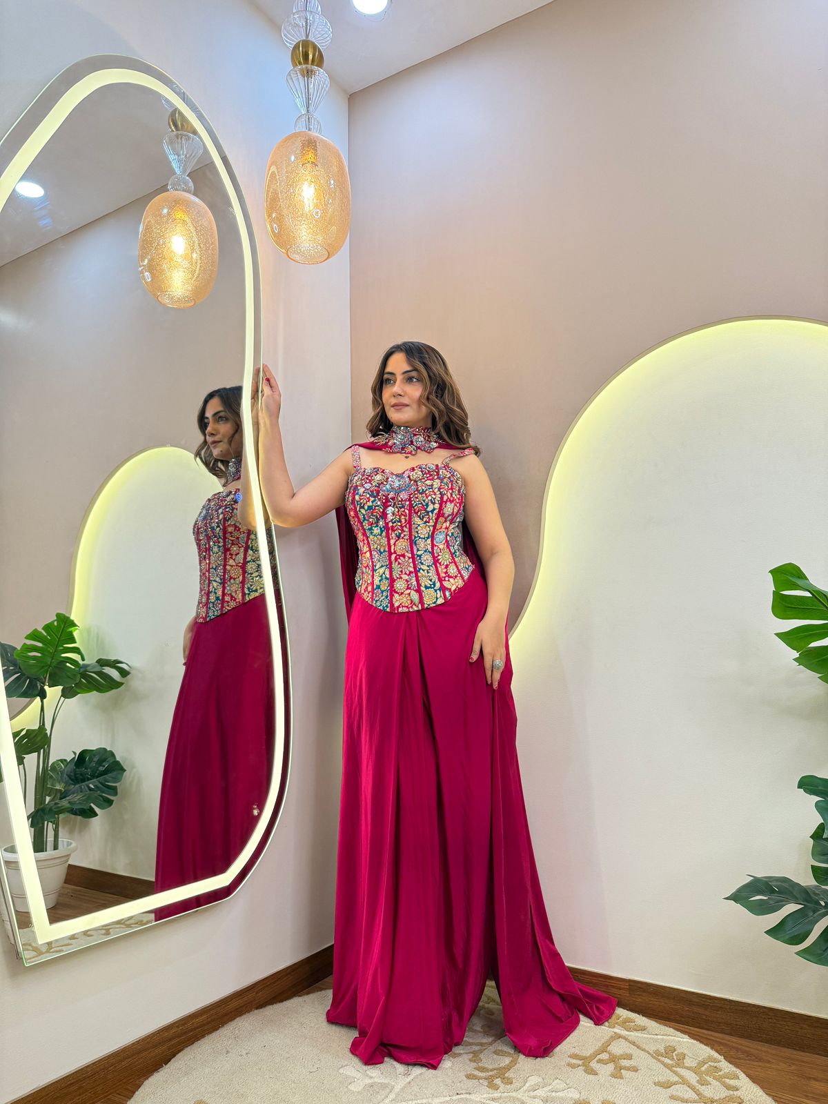 New Super Trending Embroidery Sequence work ready to wear saree with Embroidery Blouse
