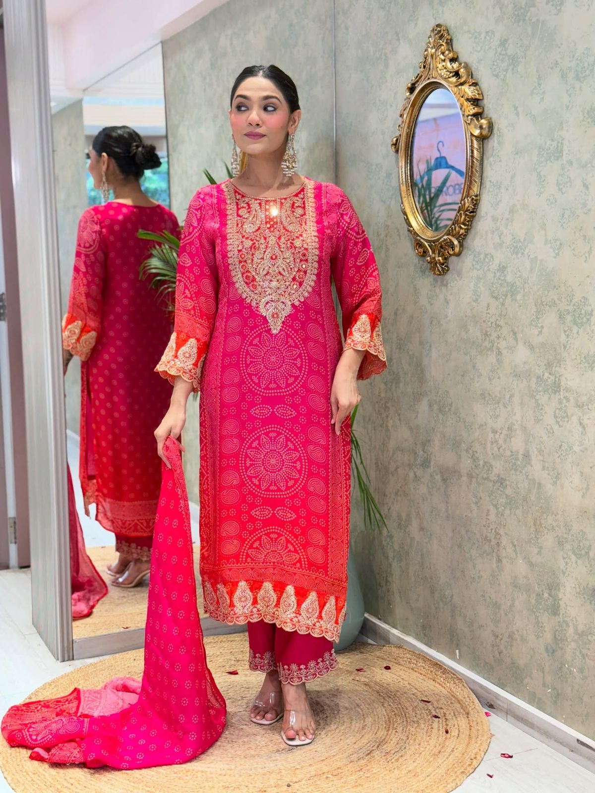 Premium Ready-to-Wear Crepe Set With Heavy Embroidery