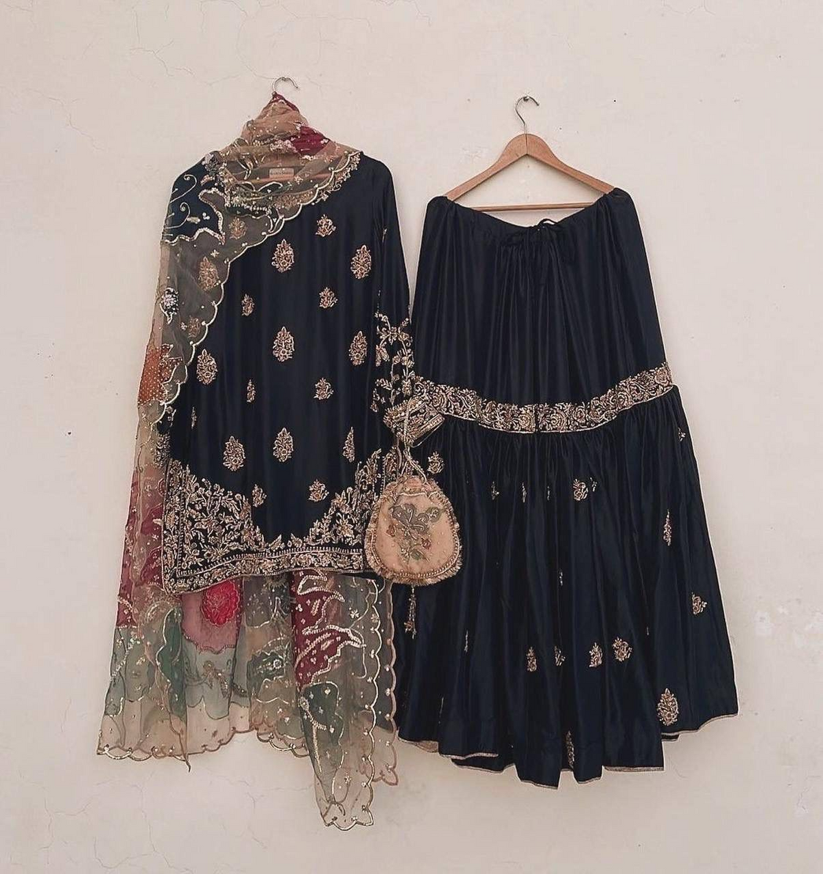 Exclusive Designer Heavy Chinon Sequin Embroidery Suit Set