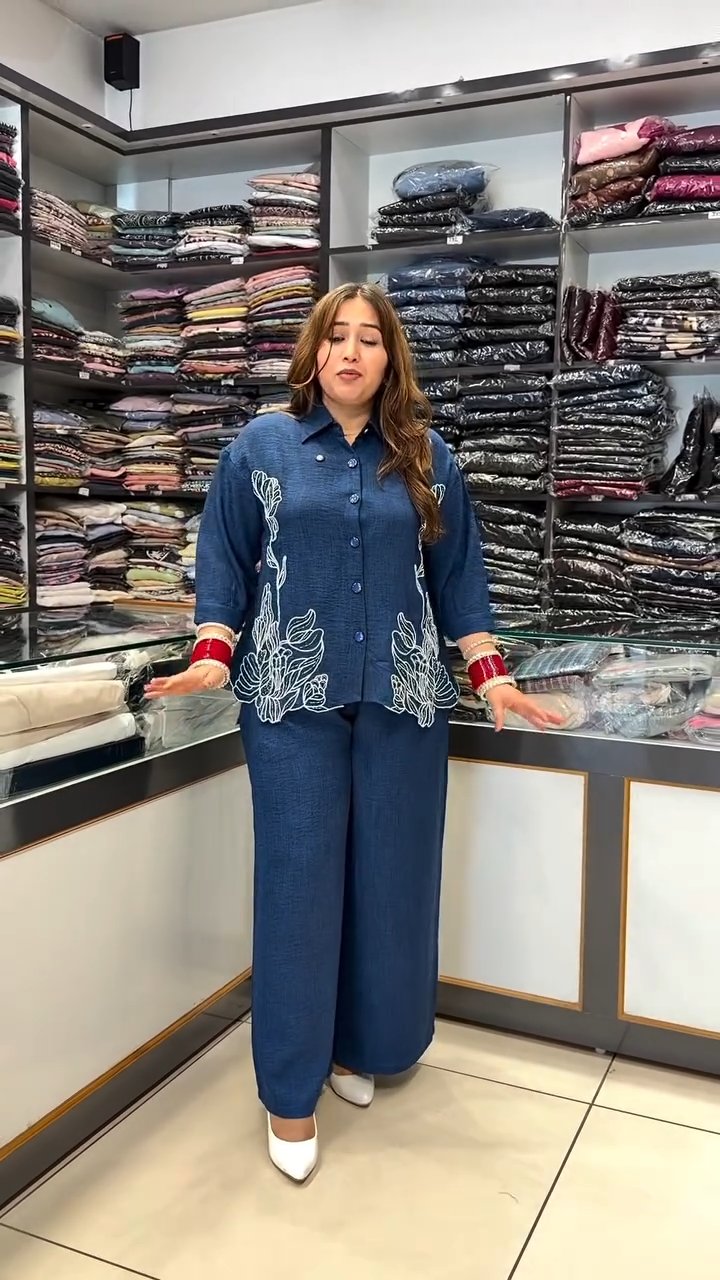 Denim Elegance Cotton Co-Ord Outfit