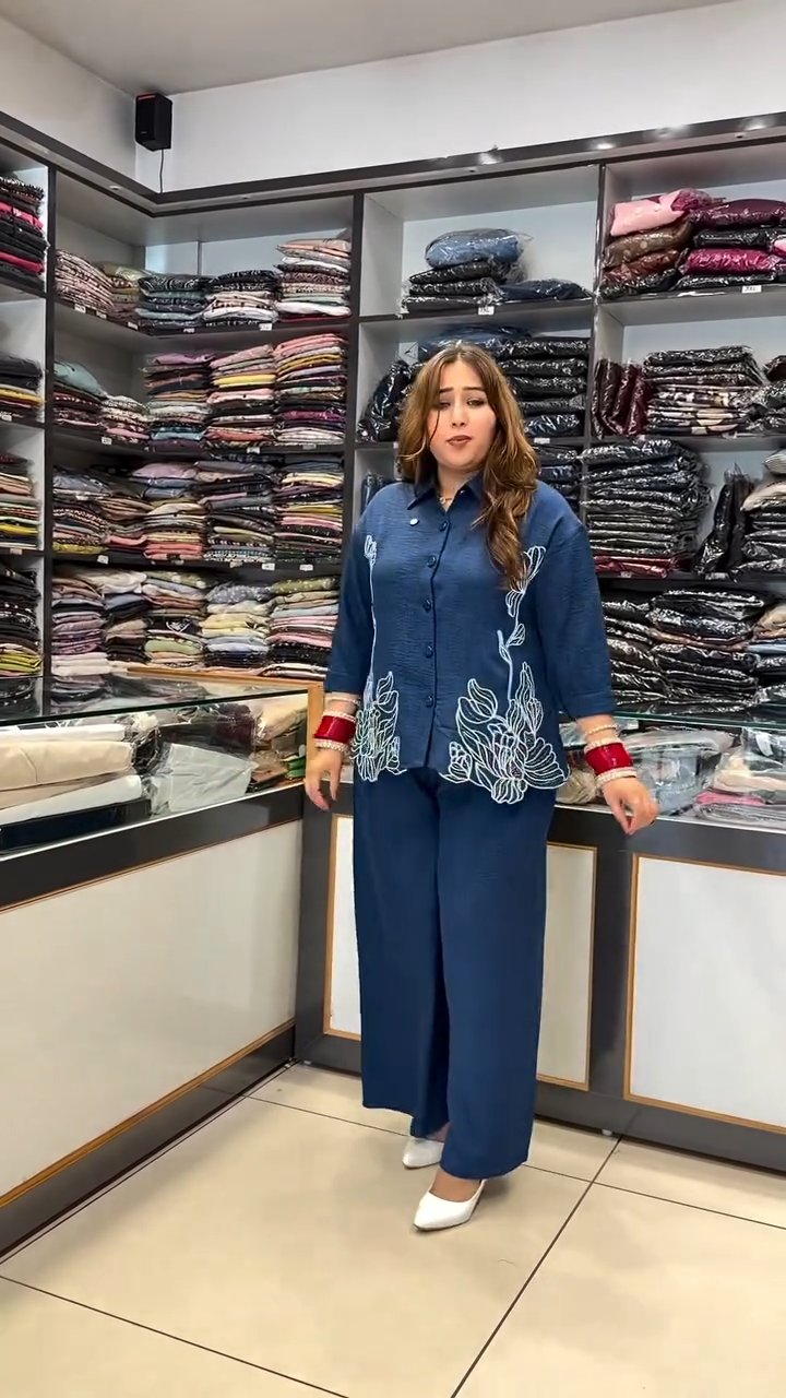 Denim Elegance Cotton Co-Ord Outfit