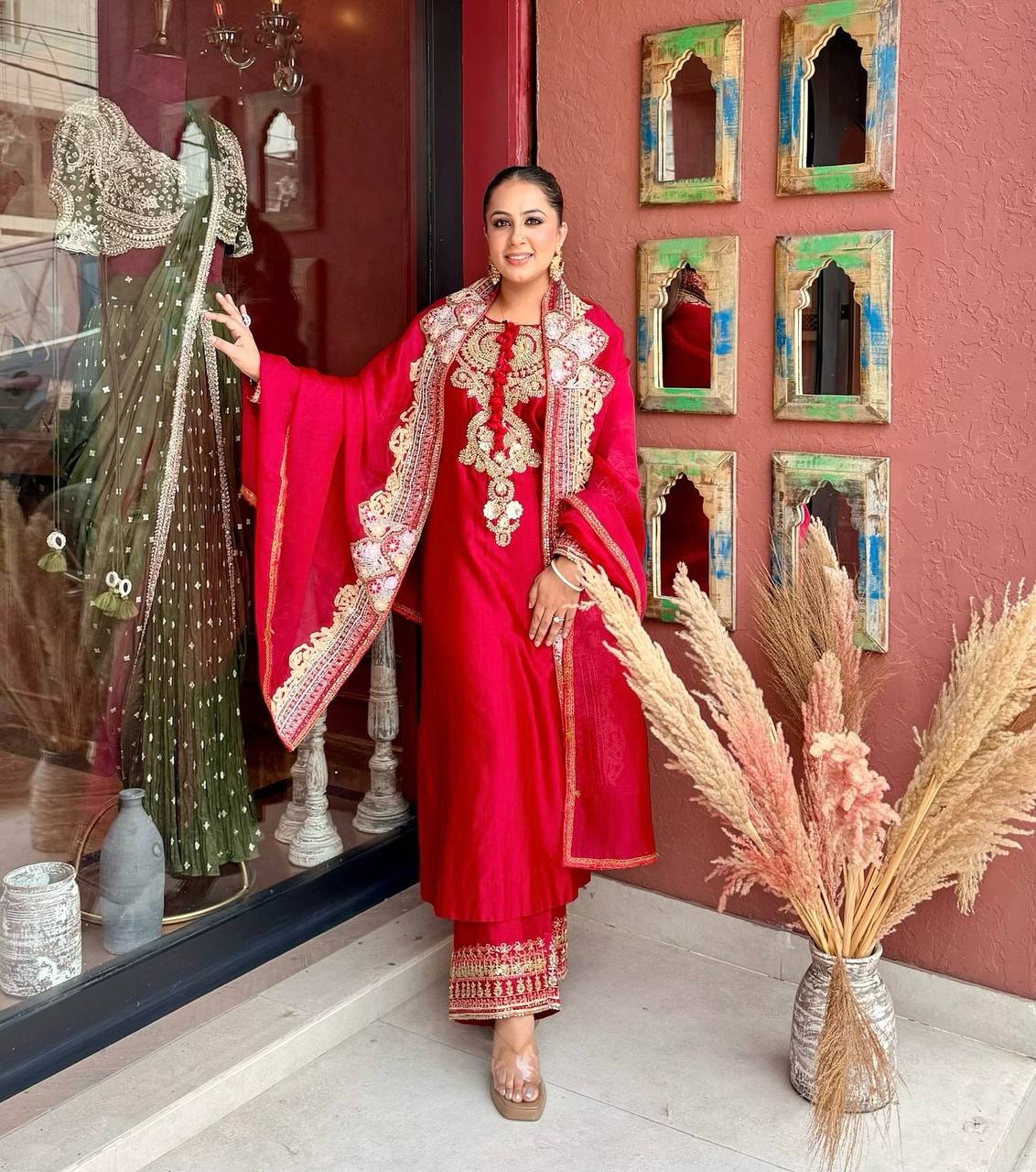Majestic Embroidered Palazzo Set with Dupatta
