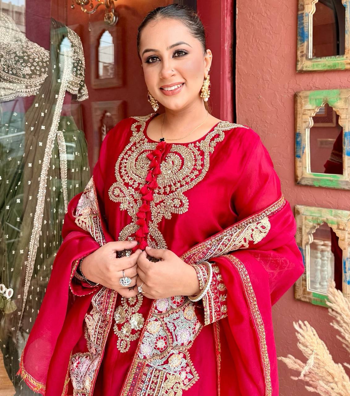 Majestic Embroidered Palazzo Set with Dupatta
