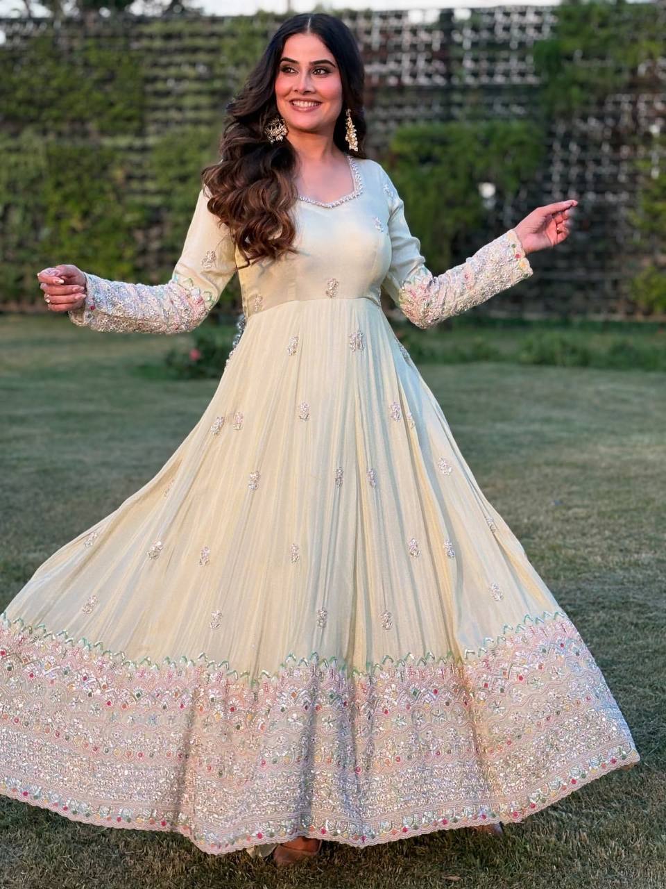 New Designer Heavy Georgette Embroidered Anarkali Set
