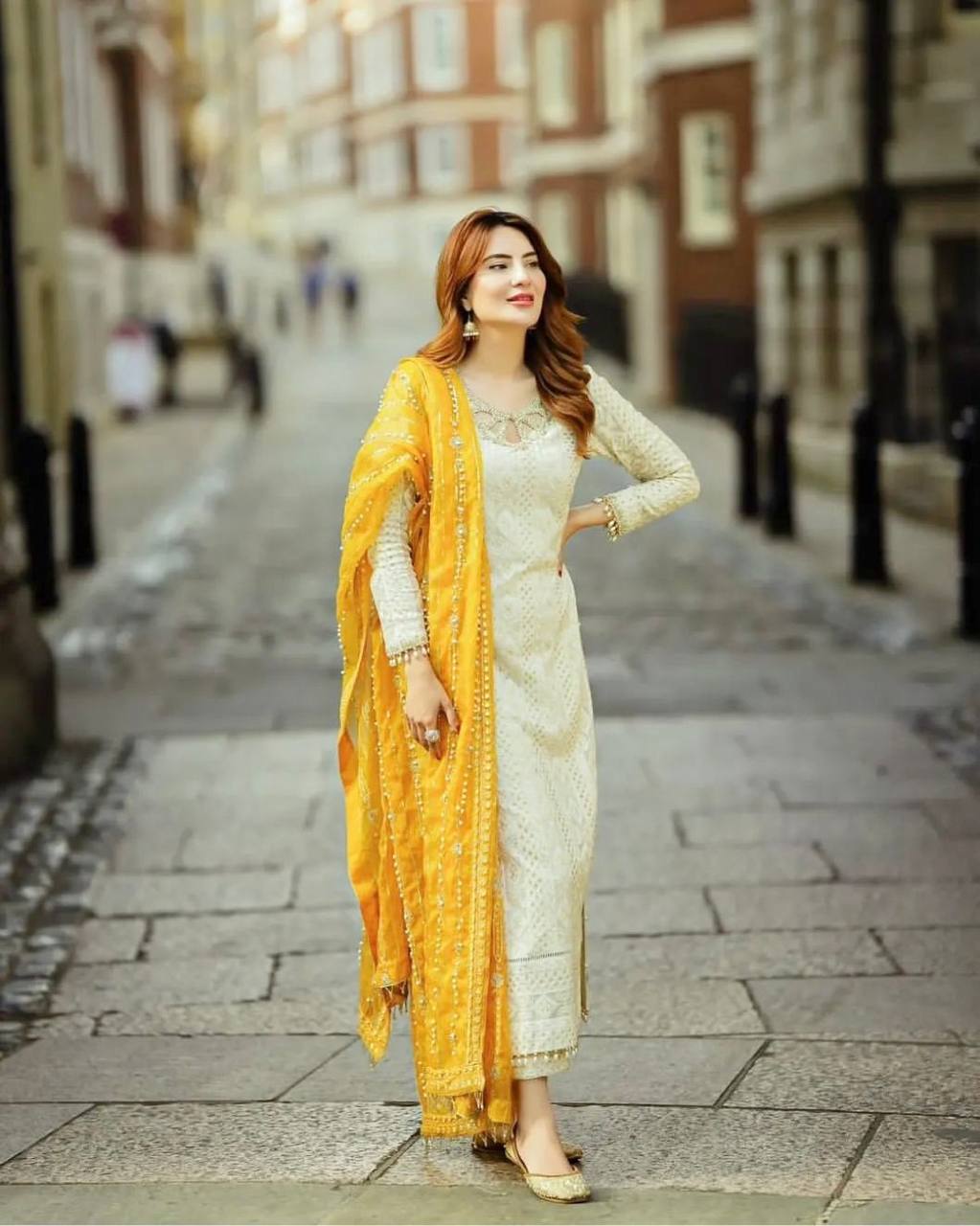 Premium Embroidered Partywear Set in Faux Georgette