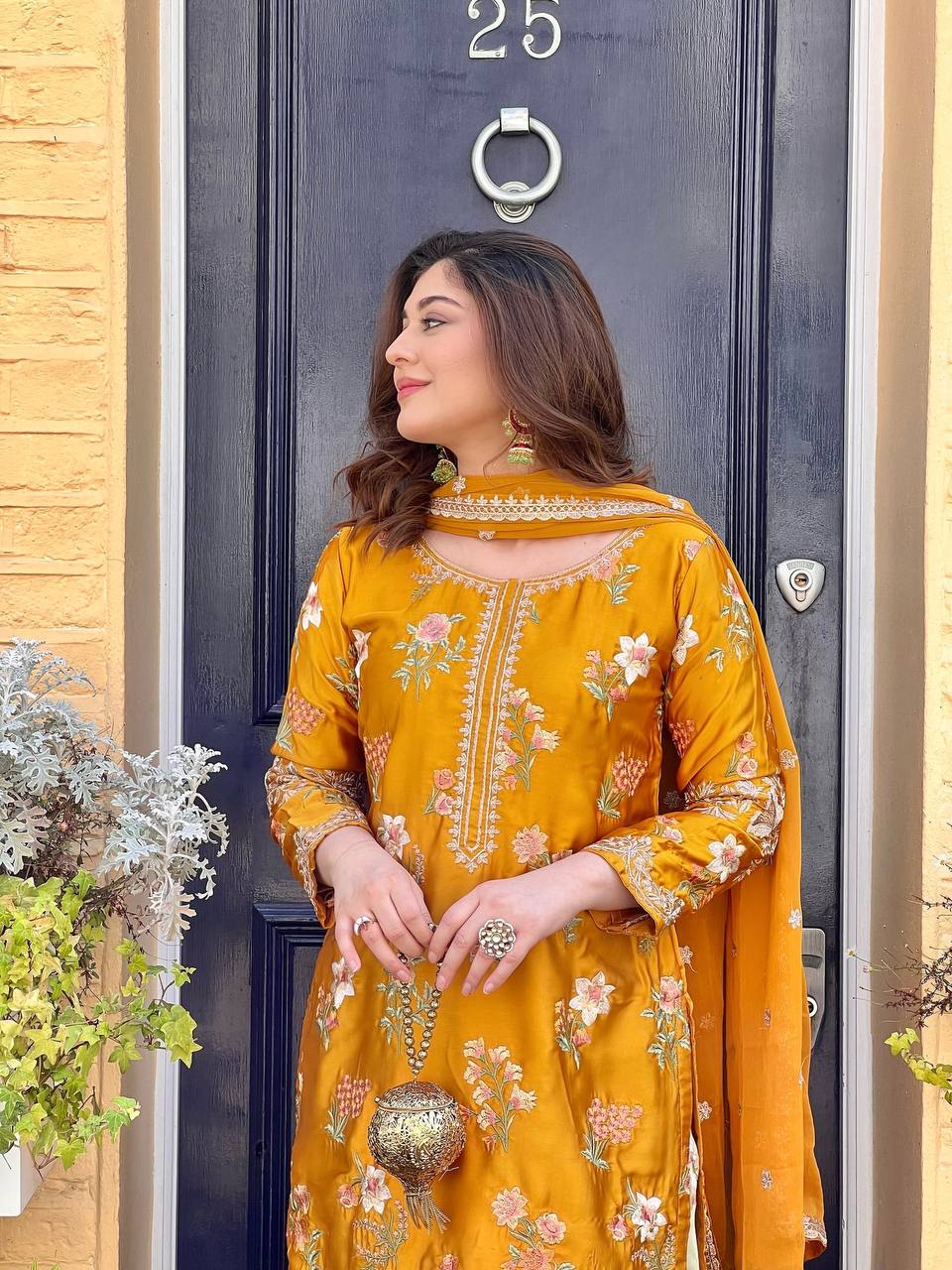 New Designer Party Wear Top & Sharara Set with Fancy Dupatta – Fully Stitched