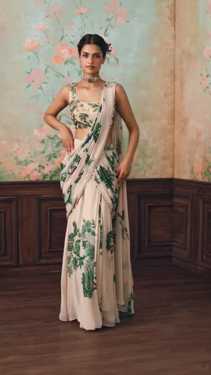 Zarisha Sequin Bloom Lehenga Saree