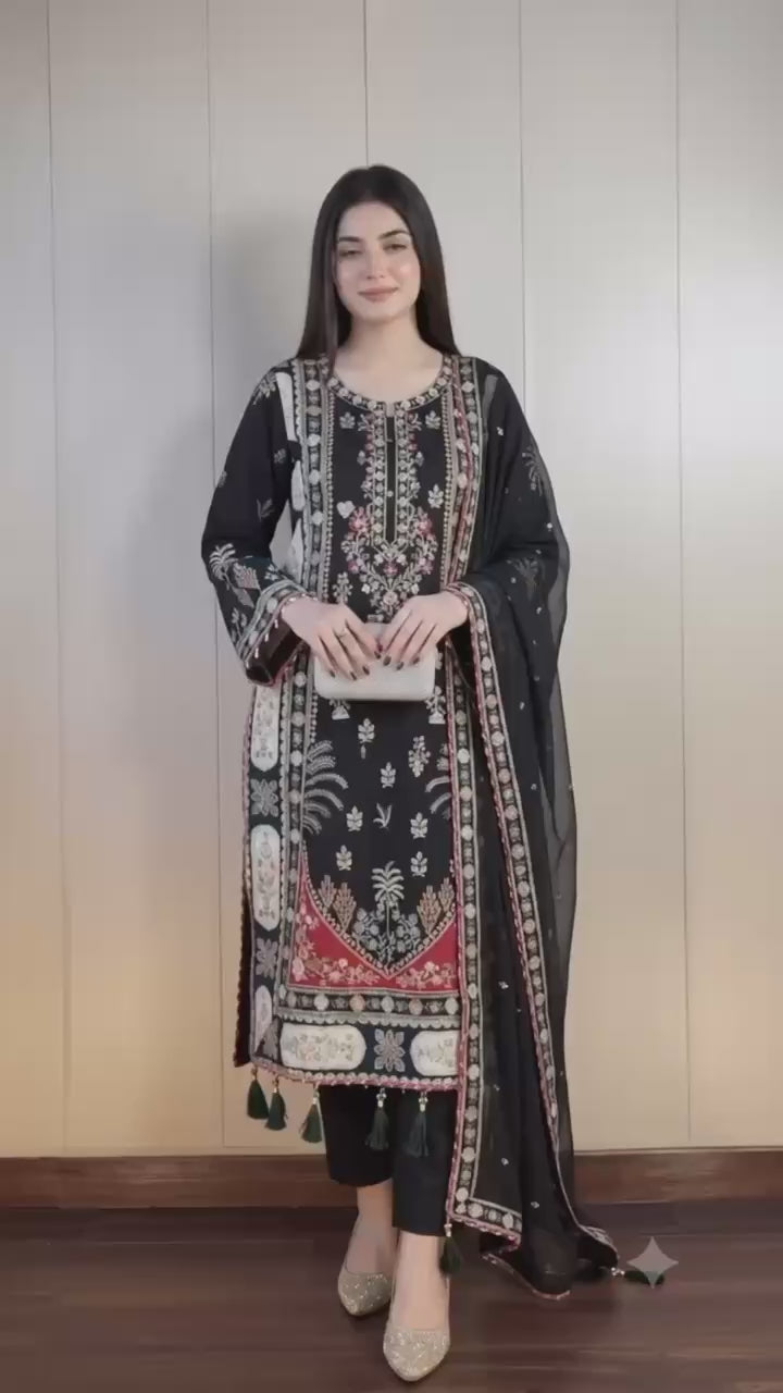 Designer Kaftaan Set with Pant & Dupatta ✨