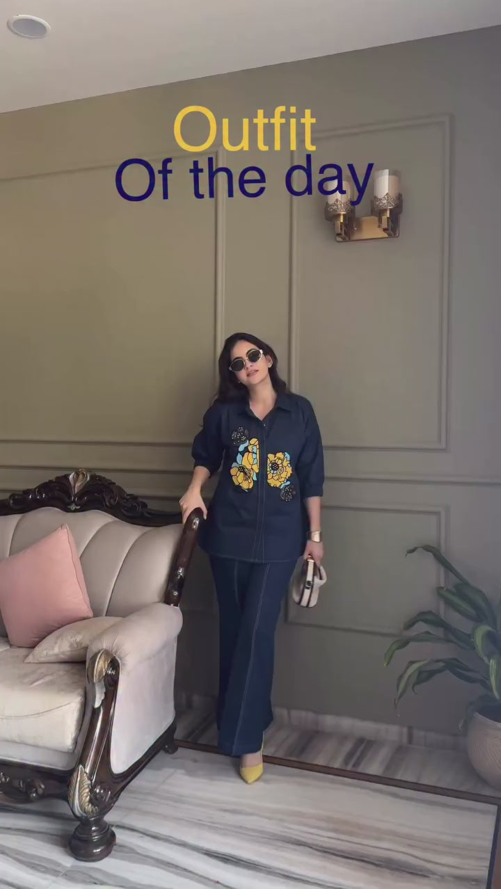Embroidered Cotton Co-Ord Set