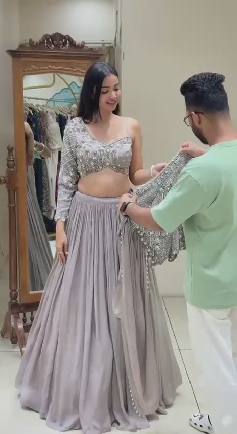 Premium Embroidered Rangoli Silk Lehenga Choli Set